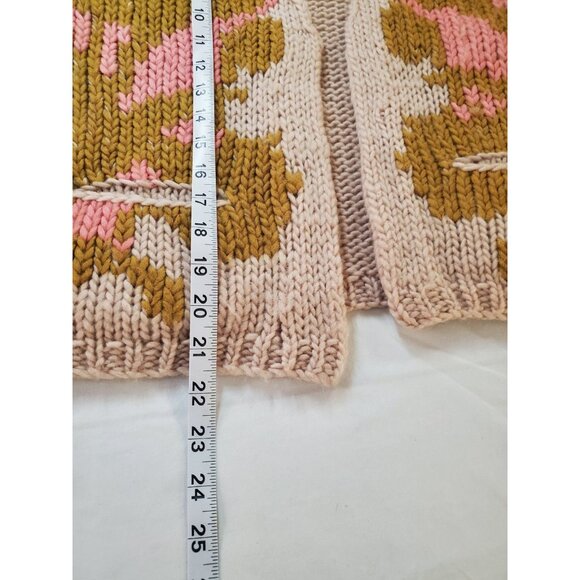 Amalialad Anthropology Wool Cardigan Sweater Size Medium Granola Chuncky Knit - Picture 9 of 16